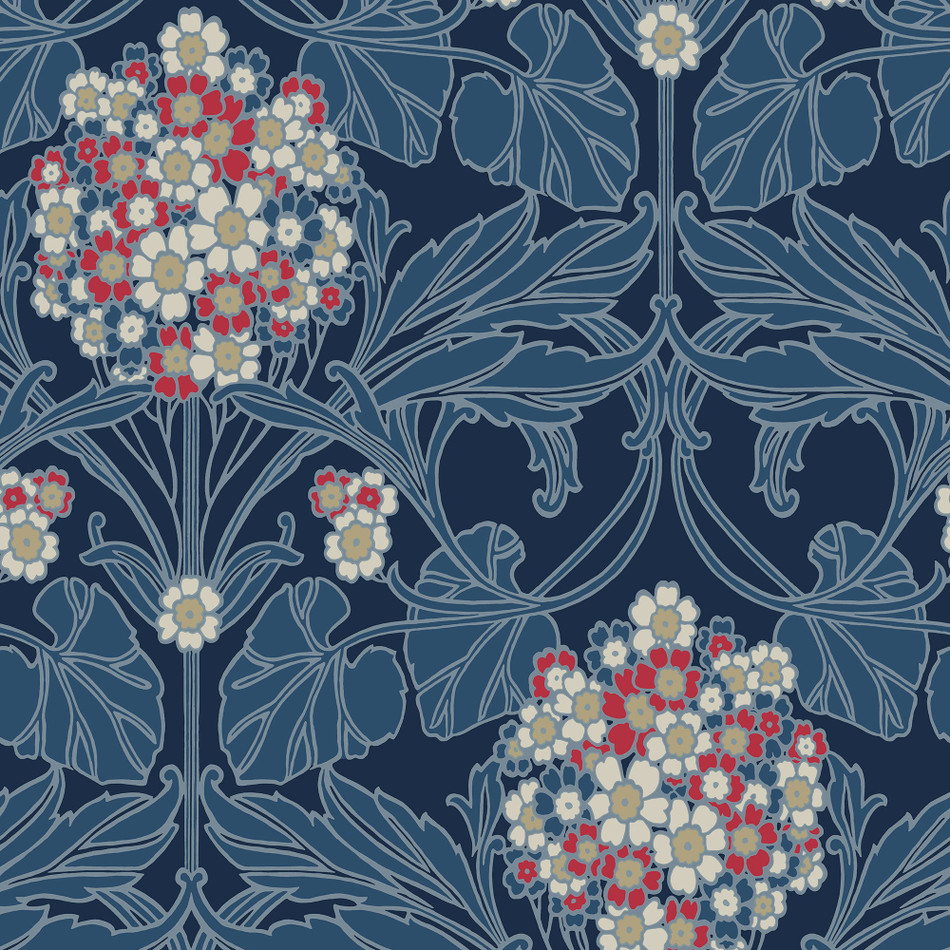 ET12112 Floral Hydrangea Arts and Crafts Wallpaper By Galerie