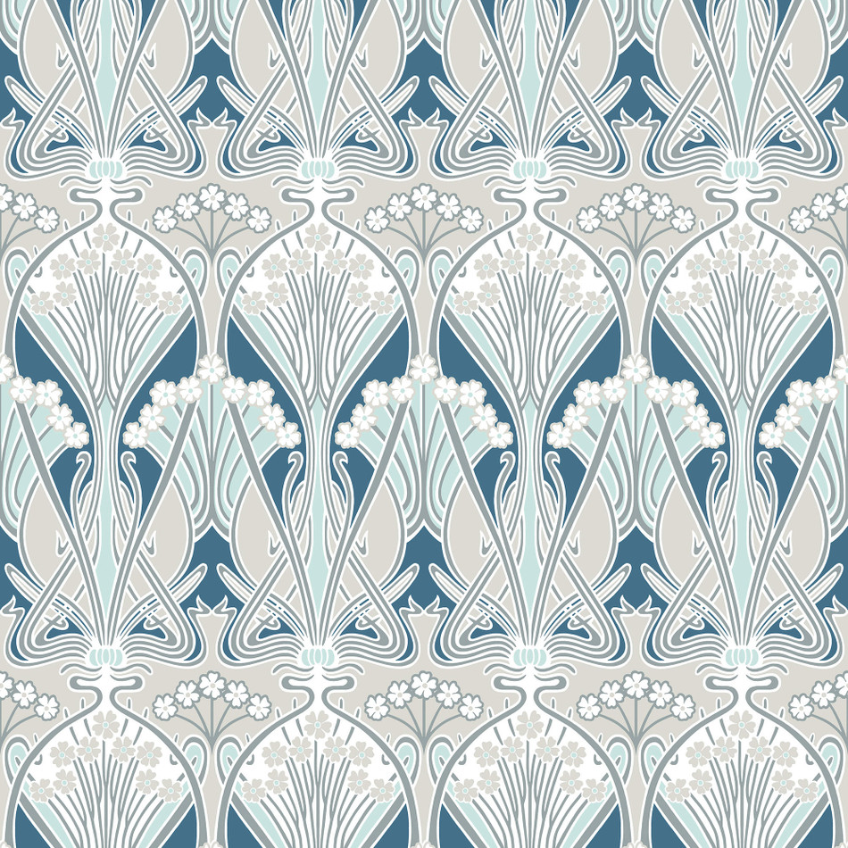 ET12414 Dragonfly Damask Arts and Crafts Wallpaper By Galerie