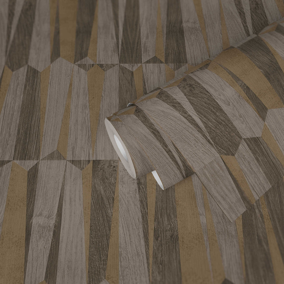 FS72017 Geo Point Wood Effect Fusion Wallpaper By Galerie FS72017 Geo Point Wood Effect Fusion Wallpaper By Galerie