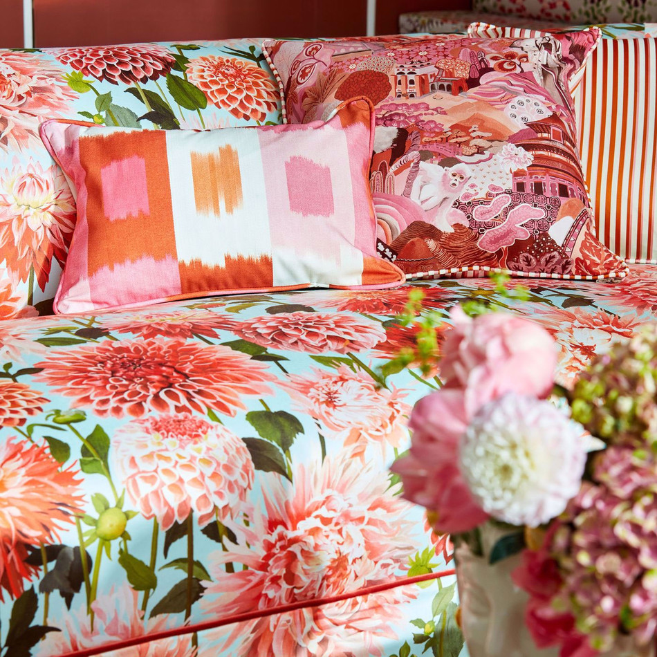 121131 Shiruku Colour 3 Paprika Fuschia Fig Blossom Harlequin Fabric 121131 Shiruku Colour 3 Paprika Fuschia Fig Blossom Harlequin Fabric