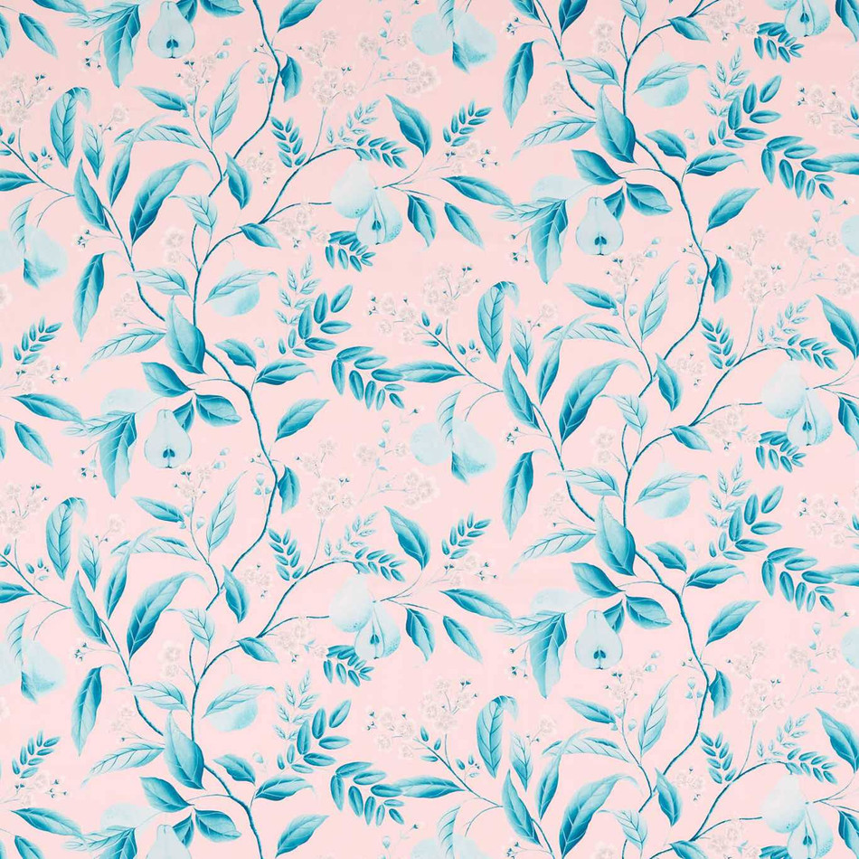 121116 Marie Harlequin X Diane Hill Rose and Lagoon Fabric by Harlequin