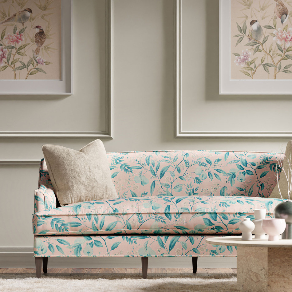 121116 Marie Harlequin X Diane Hill Rose and Lagoon Fabric by Harlequin