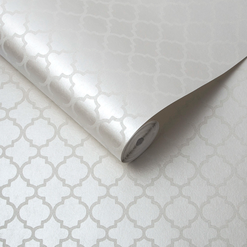 105125 Trelliage Bead Pearl Wallpaper by Graham and Brown