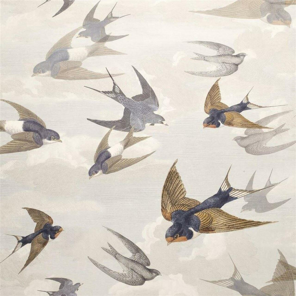 PJD6003/04 Chimney Swallows Picture Book Papers Dawn Wallpaper by John Derian