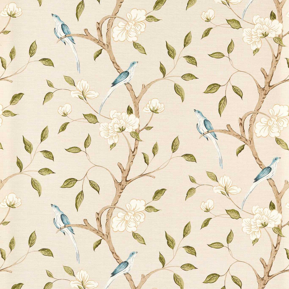 313046 Eleanora Print Evergreen Wallpaper by Zoffany