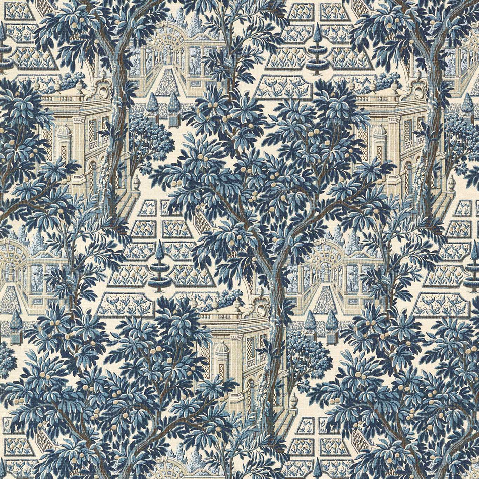 313052 Italian Garden Indigo Wallpaper by Zoffany