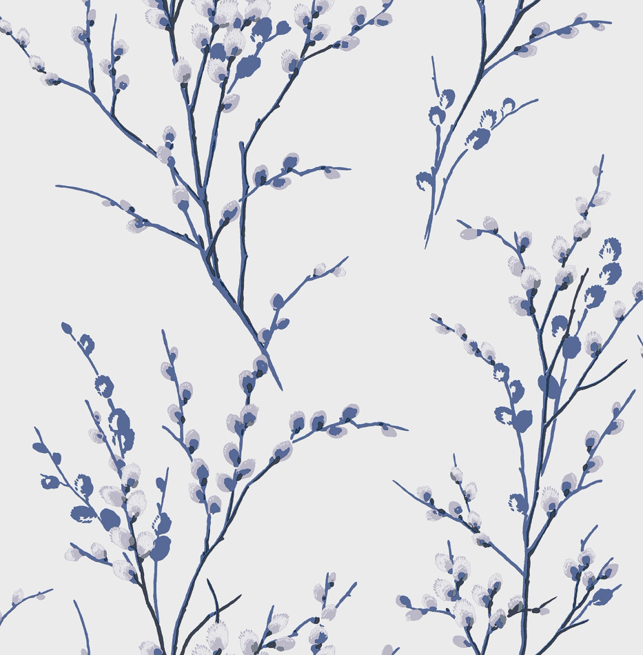 113360 Pussy Willow Midnight Wallpaper by Laura Ashley