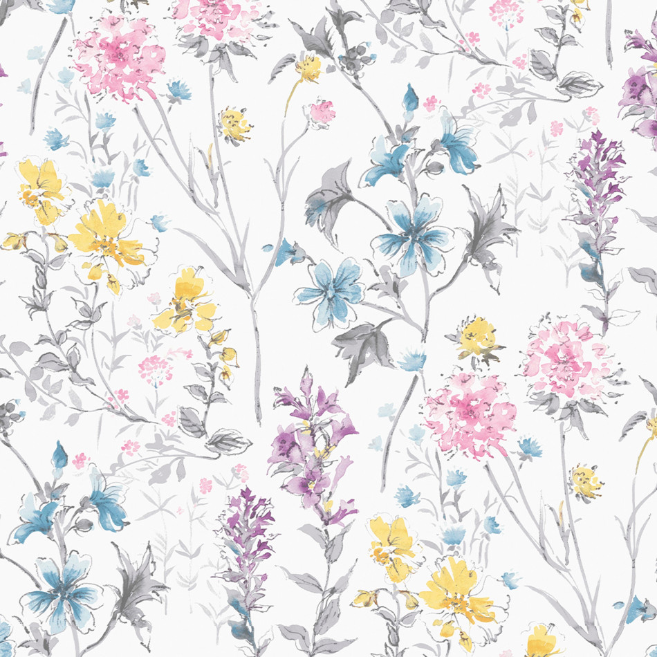 113363 Wild Meadow Multi Wallpaper by Laura Ashley