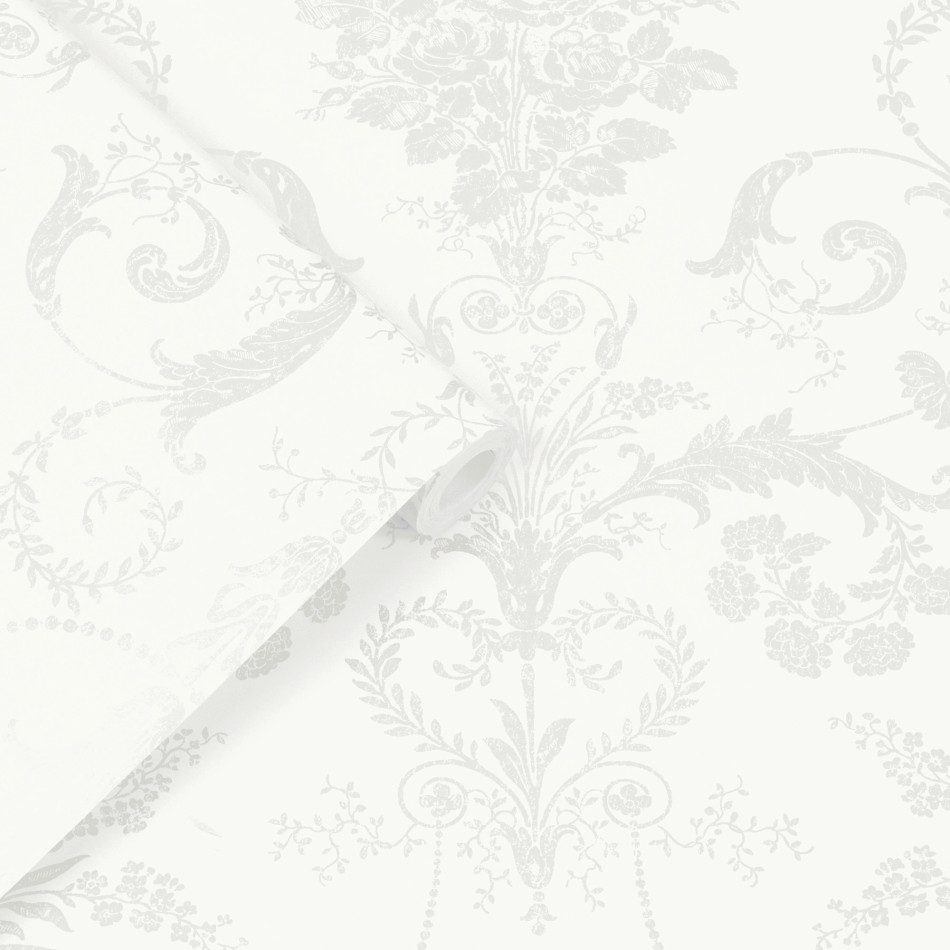 113382 Josette White Wallpaper by Laura Ashley