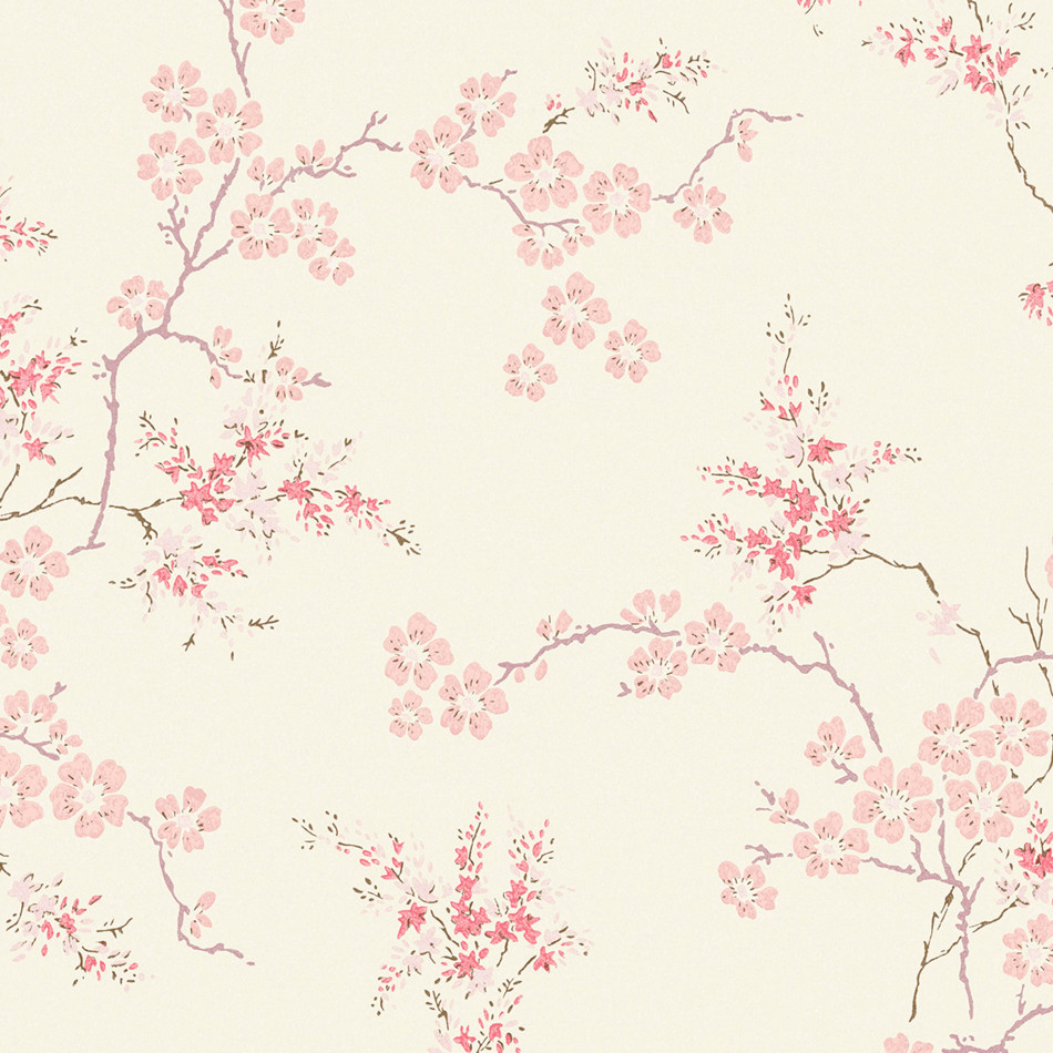 113388 Oriental Blossom Blush Wallpaper by Laura Ashley