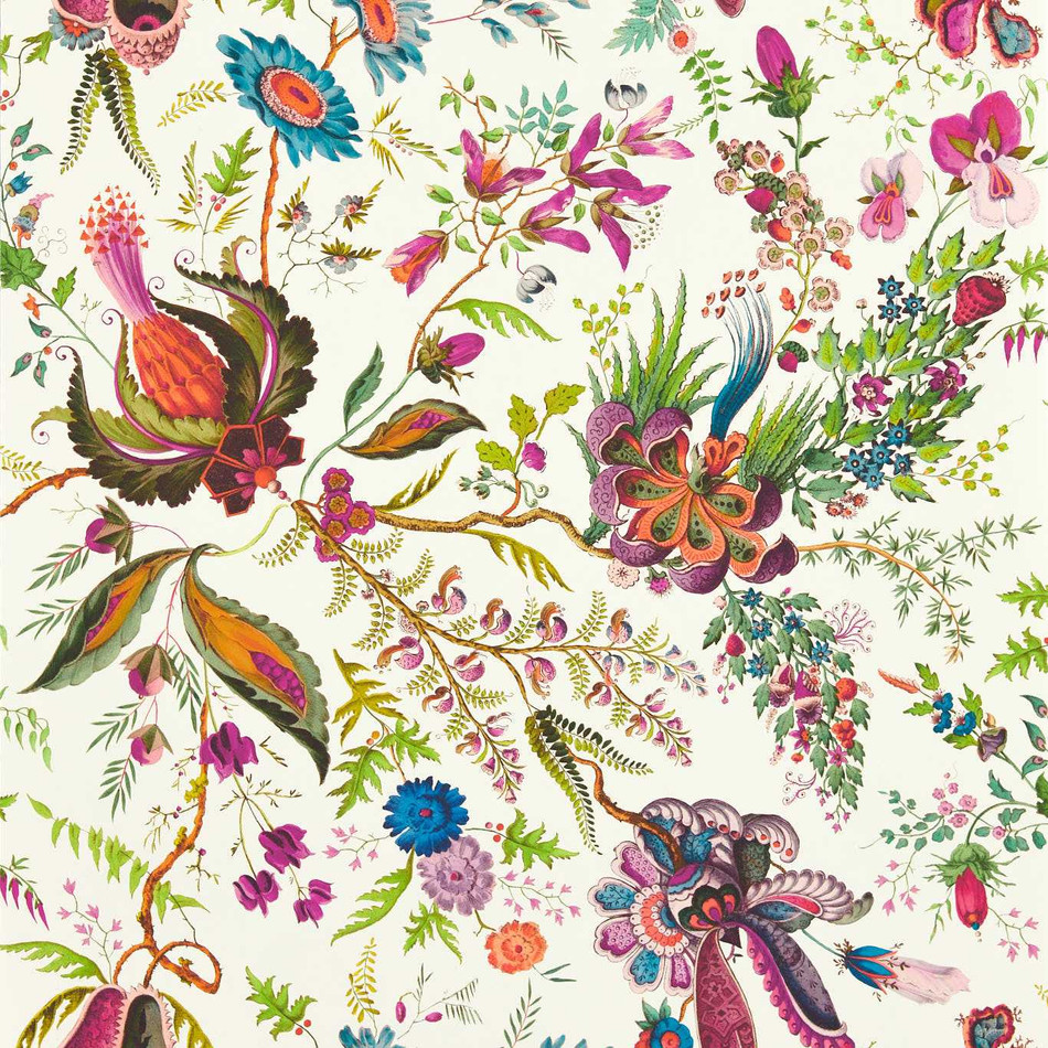 Floral Pomegranate Wallpaper in Blue - Gucci