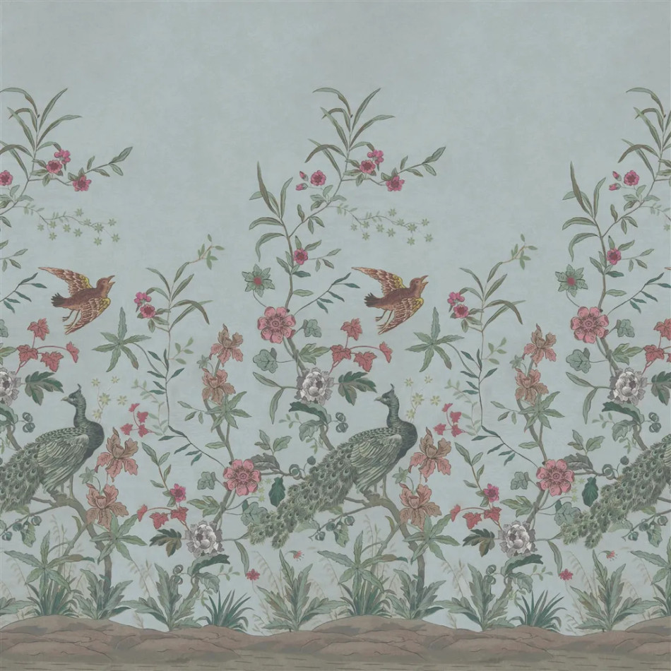 PJD6013/02 Peacock Toile Scene Picture Book Papers II Wallpaper by John Derian