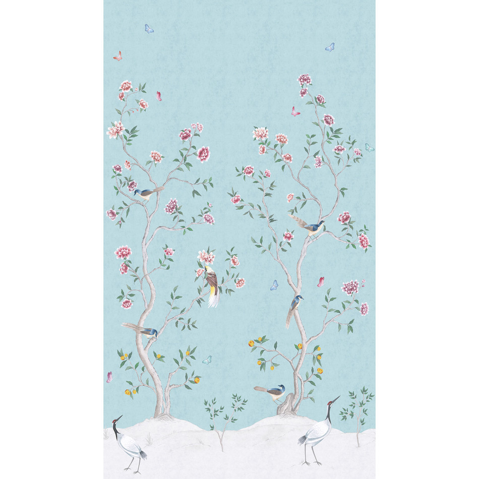 1911-1 Chinoiserie Mural Spring Blossom Wallpaper By Galerie