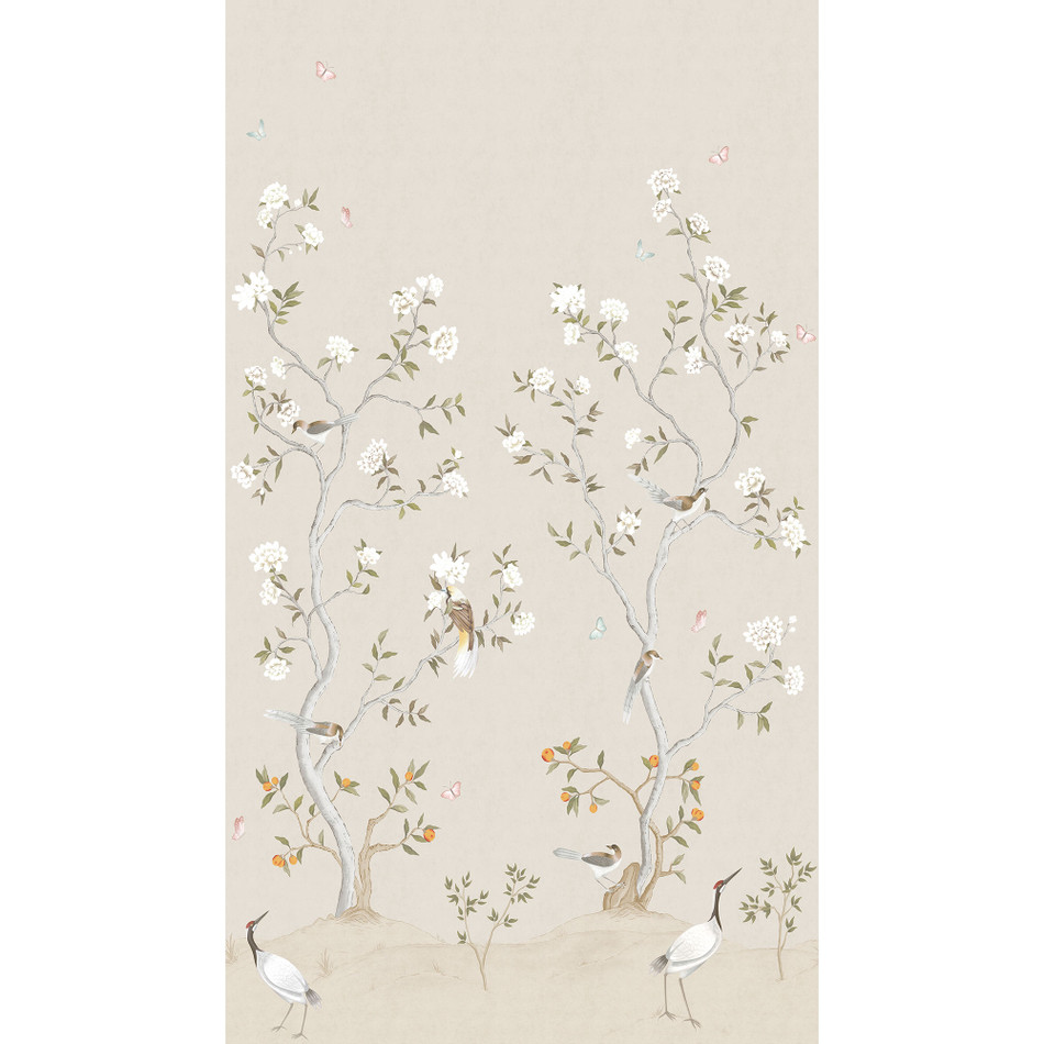 1911-2 Chinoiserie Mural Spring Blossom Wallpaper By Galerie