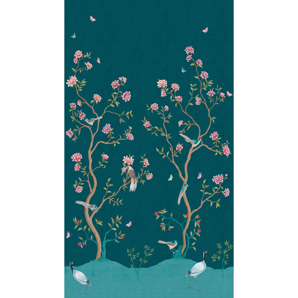 1911-3 Chinoiserie Mural Spring Blossom Wallpaper By Galerie