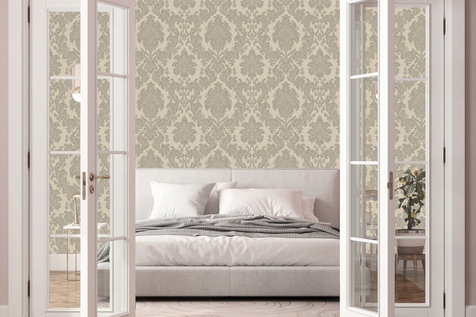 4409 Ciara Damask Soft Silver Wallpaper by Belgravia Zambaiti Parati