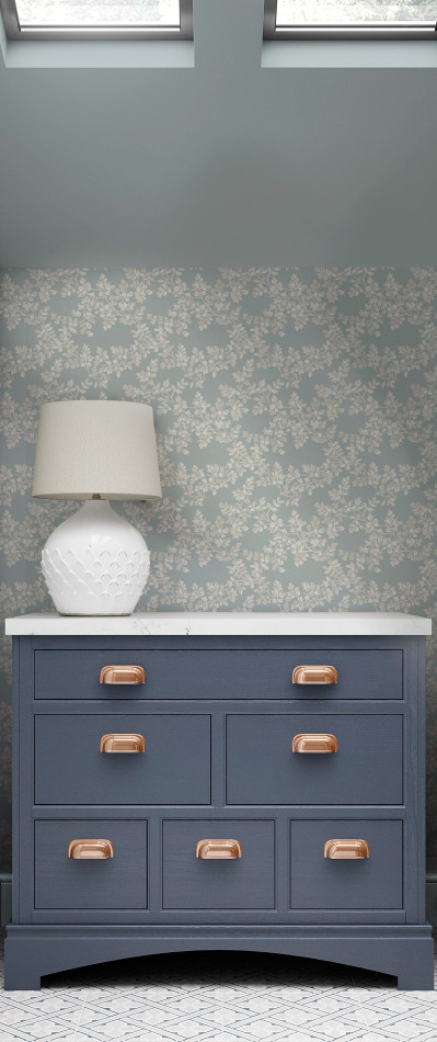 114904 Burnham Pale Seaspray Wallpaper by Laura Ashley