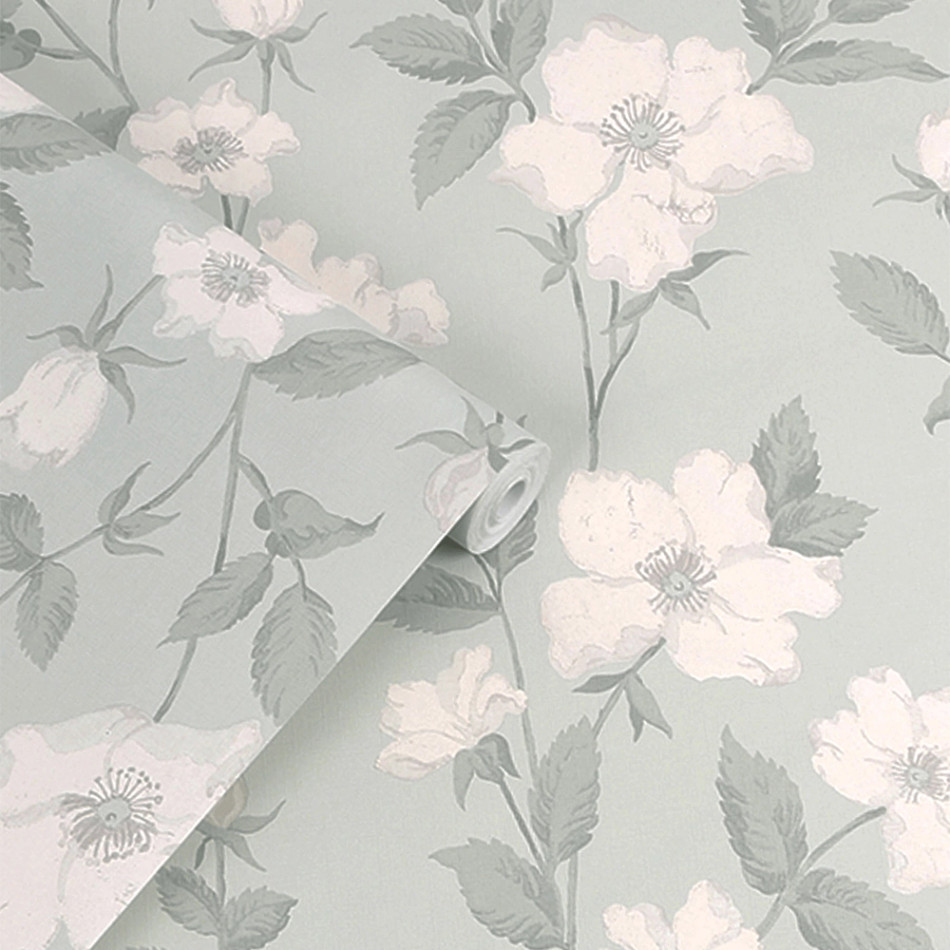 114917 Fleurir Smoke Green Wallpaper by Laura Ashley 114917 Fleurir Smoke Green Wallpaper by Laura Ashley