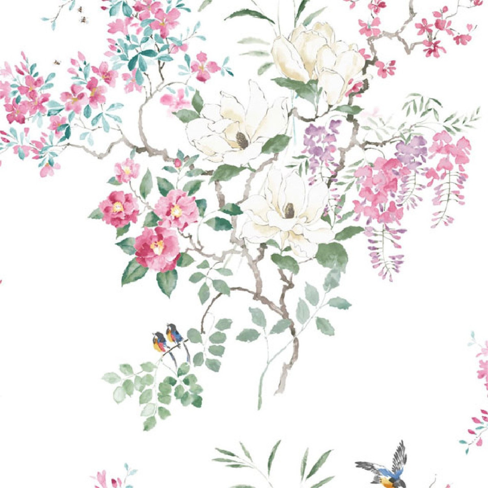 216306 Magnolia & Blossom Panel B Waterperry Wallpaper by Sanderson