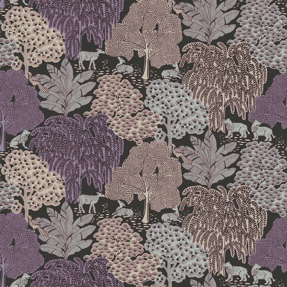 121087 Garwood Grove Violet Grey Wallpaper by Laura Ashley