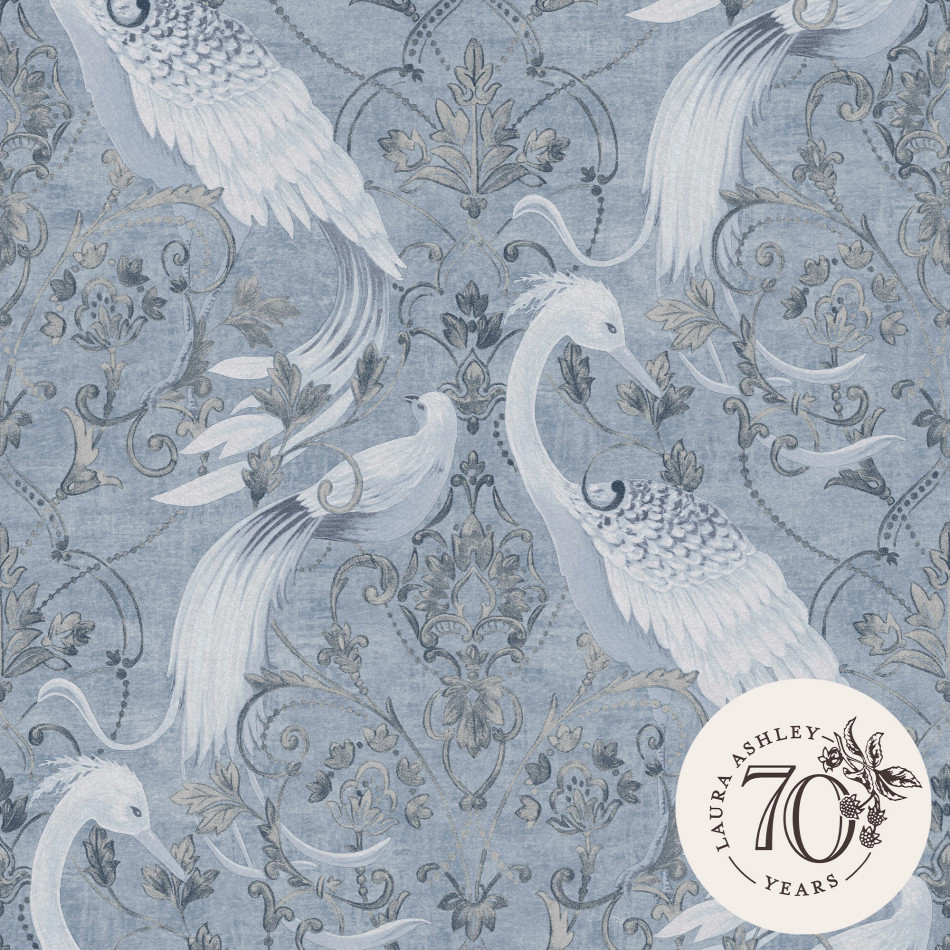 120132 Tregaron Midnight Blue Wallpaper by Laura Ashley