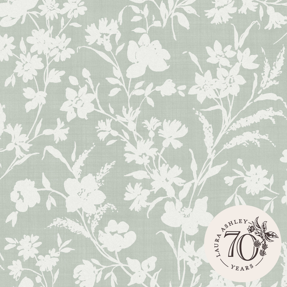 119855 Rye Sage Green Wallpaper by Laura Ashley