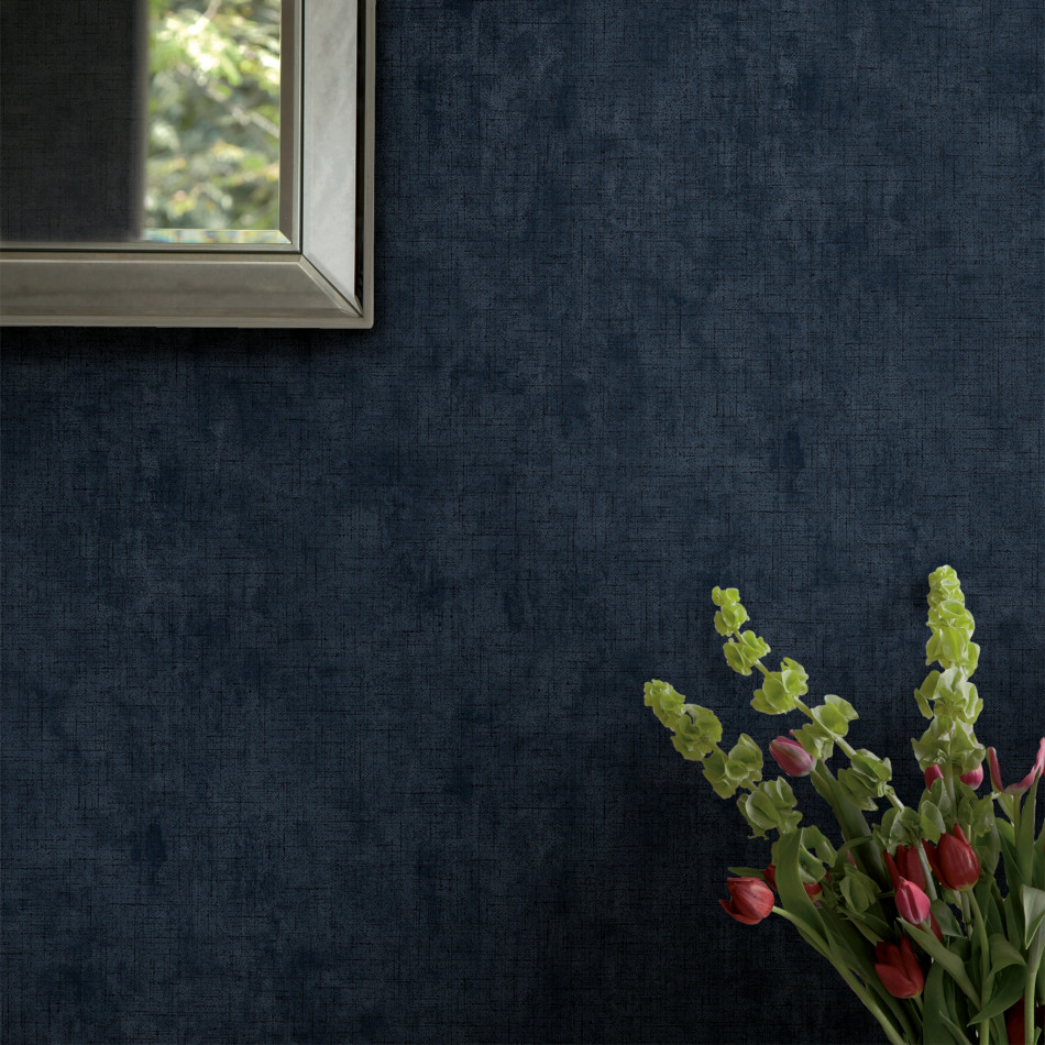 121097 Plain Midnight Seaspray Wallpaper by Laura Ashley