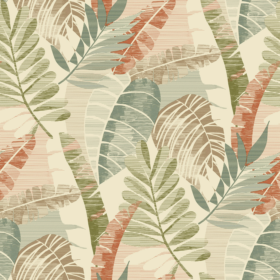 1600 Sarika Leaf Cream Green Wallpaper by Belgravia