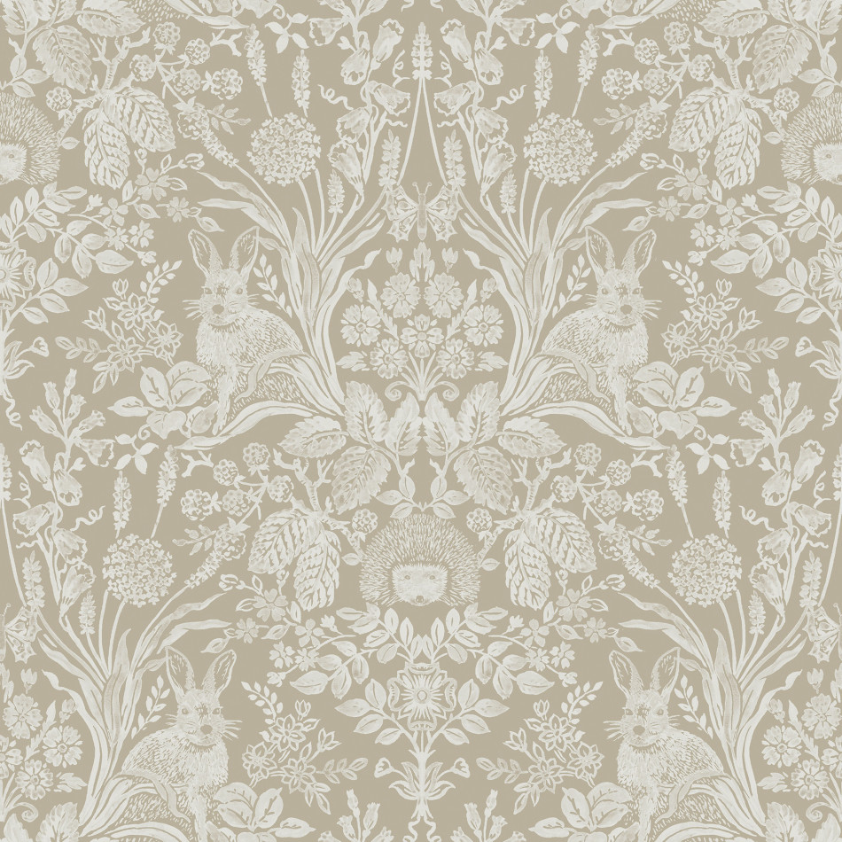 13559 Harlen Woodland Damask Beige Wallpaper by Holden Decor