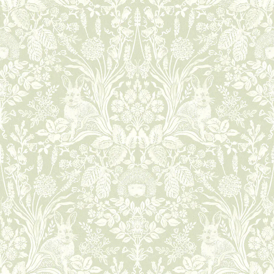 90162 Harlen Woodland Damask Sage Wallpaper by Holden Decor