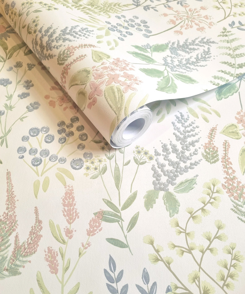 13661 Floral Sprig Pink Cream Wallpaper by Holden Decor