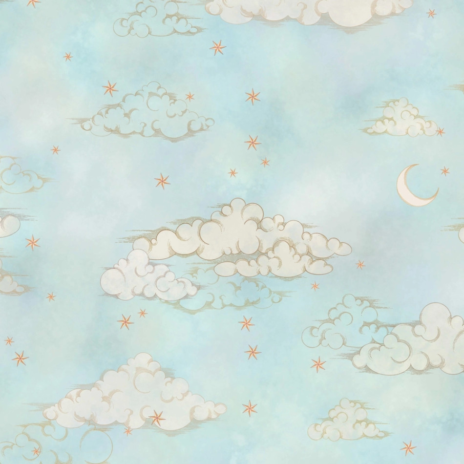 BMCF003/10B Starry Clouds Green Sky Wallpaper by Brand McKenzie