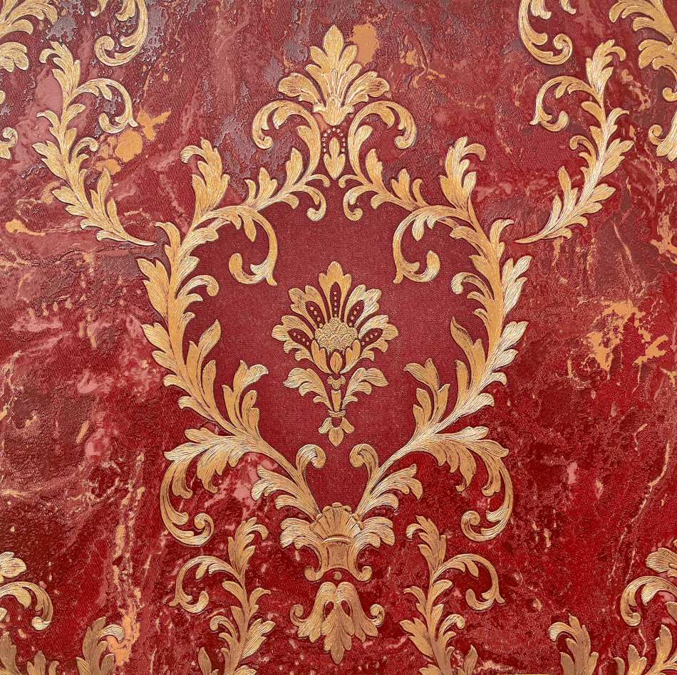 538427 Sienna Damask Red Gold Wallpaper by Rasch