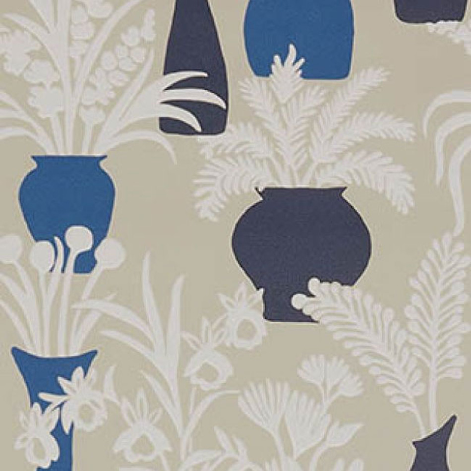 W7854-04 Amphora Irisa Indigo Wallpaper by Osborne & Little