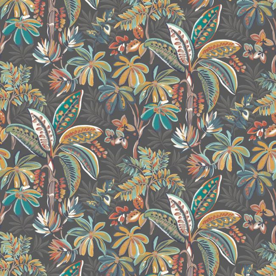 W7853-01 Tivoli Irisa Charcoal Wallpaper by Osborne & Little