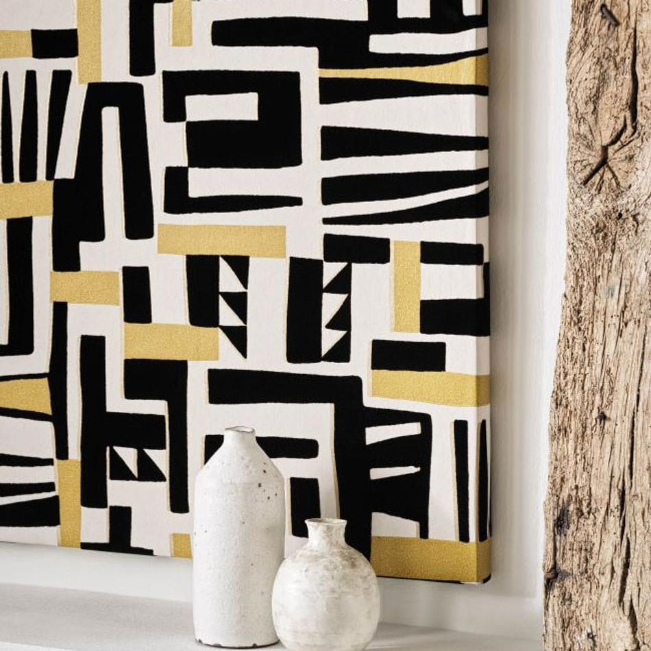 W7851-01 Zawaya Irisa Black and Ivory Wallpaper by Osborne & Little W7851-01 Zawaya Irisa Black and Ivory Wallpaper by Osborne & Little