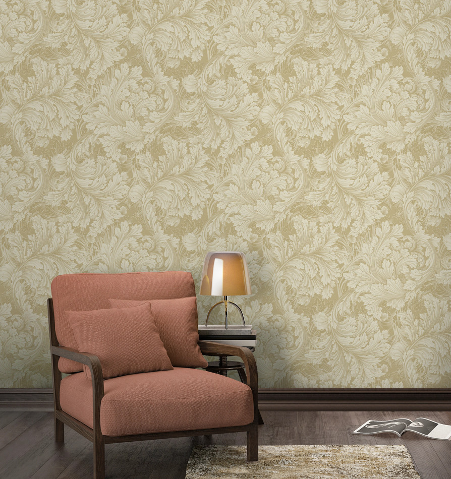 A68902 Rossetti Acanthus Leaves Gold Wallpaper by Grandeco A68902 Rossetti Acanthus Leaves Gold Wallpaper by Grandeco
