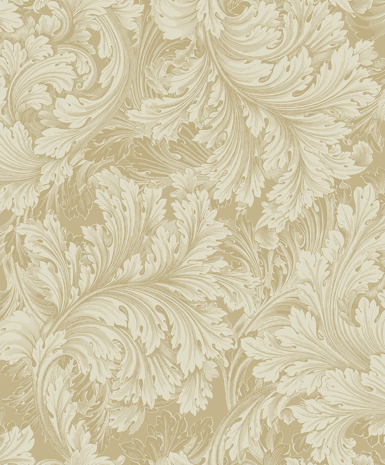 A68902 Rossetti Acanthus Leaves Gold Wallpaper by Grandeco