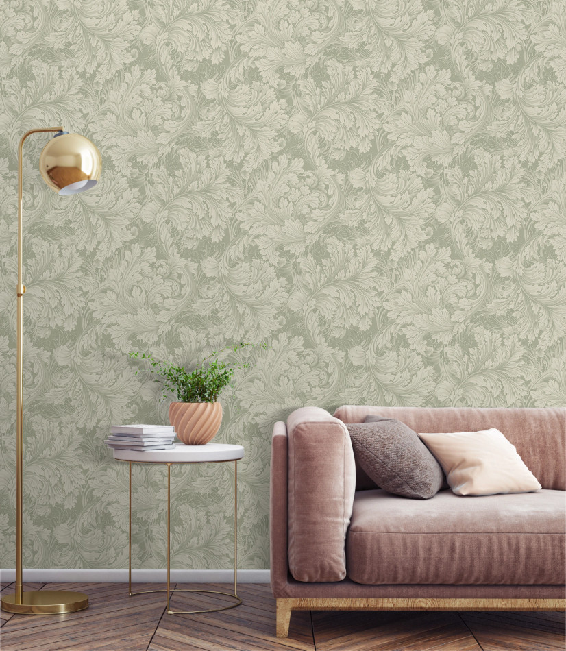 A68903 Rossetti Acanthus Leaves Green Wallpaper by Grandeco A68903 Rossetti Acanthus Leaves Green Wallpaper by Grandeco