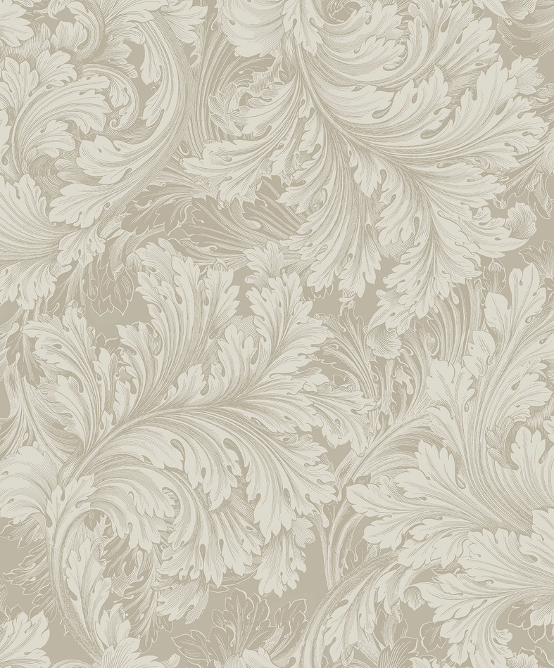 A68904 Rossetti Acanthus Leaves Taupe Wallpaper by Grandeco