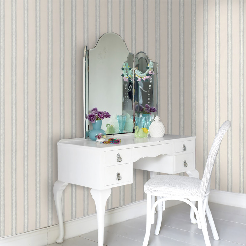 J190W-06 Innis Stripe Innis Slate Wallpaper By Jane Churchill