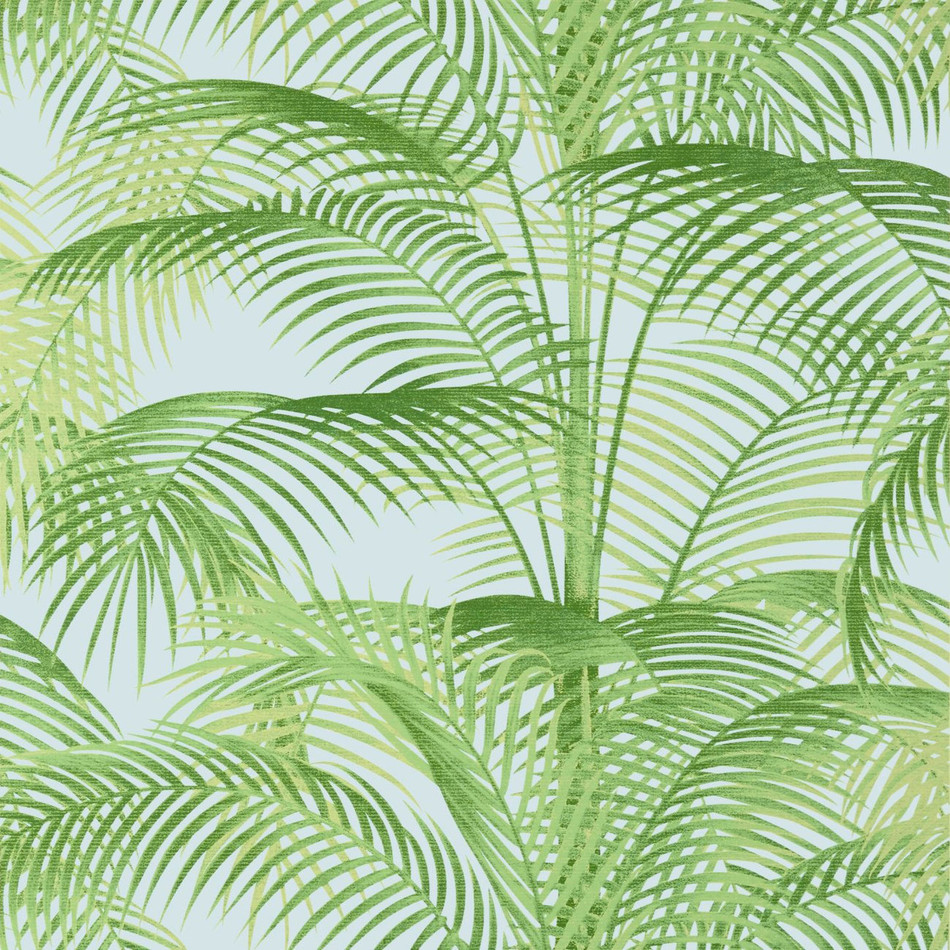 T13937 Delray Palm Grove Green and Blue Wallpaper by Thibaut