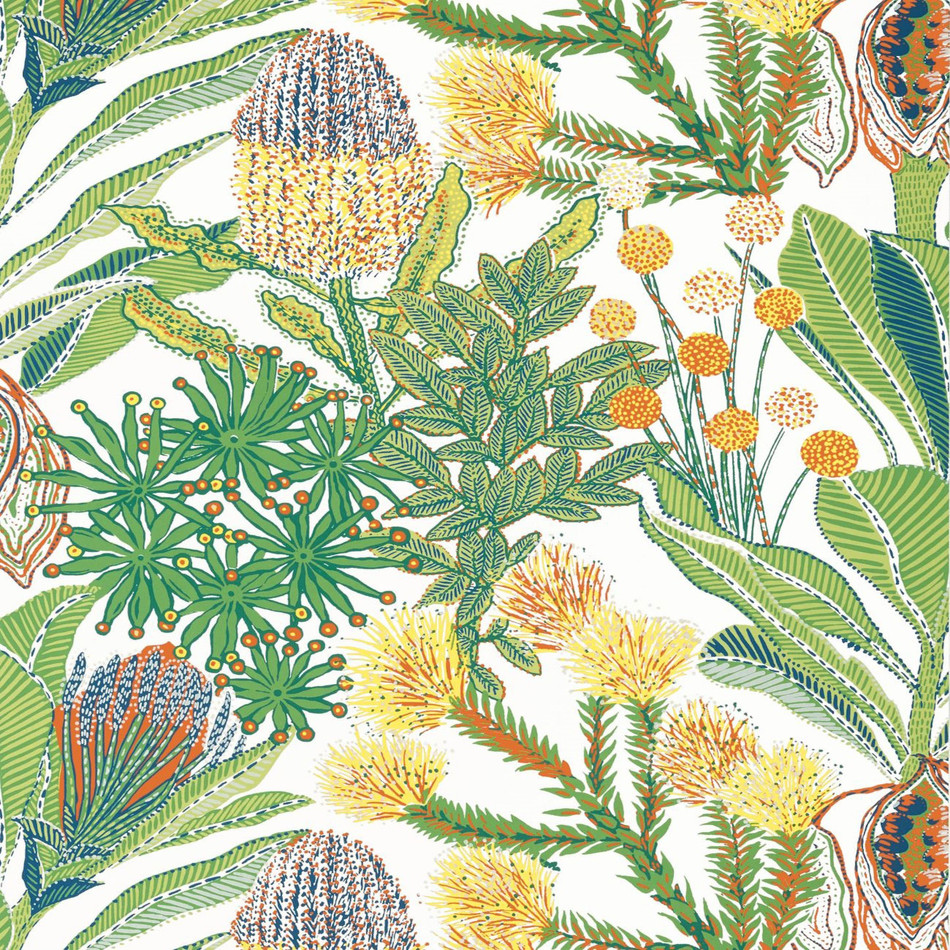 T13921 Protea Palm Grove Brights Wallpaper by Thibaut