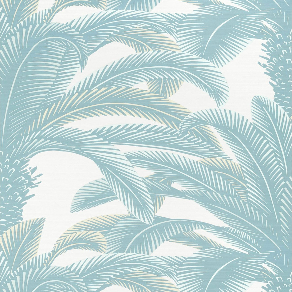 T13909 Queen Palm Grove Spa Blue Wallpaper by Thibaut