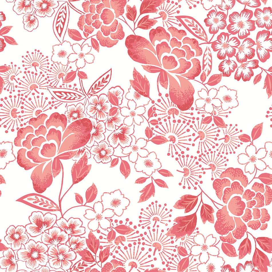 FD26301 Irina Happy Coral Wallpaper by A Street Prints