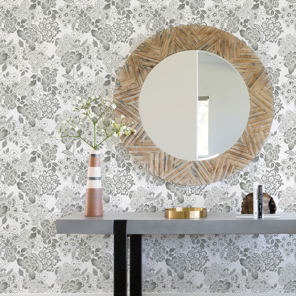 FD26303 Irina Happy Grey Wallpaper by A Street Prints FD26303 Irina Happy Grey Wallpaper by A Street Prints