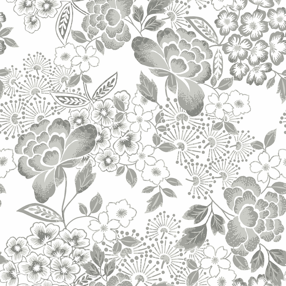 FD26303 Irina Happy Grey Wallpaper by A Street Prints