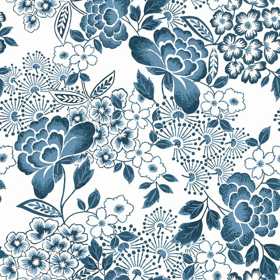 FD26304 Irina Happy Royal Blue Wallpaper by A Street Prints