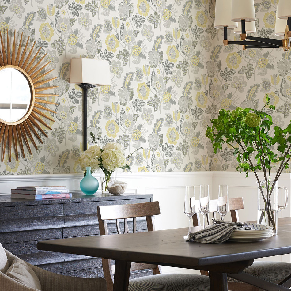 FD26341 Jacobean Happy Grey Wallpaper by A Street Prints