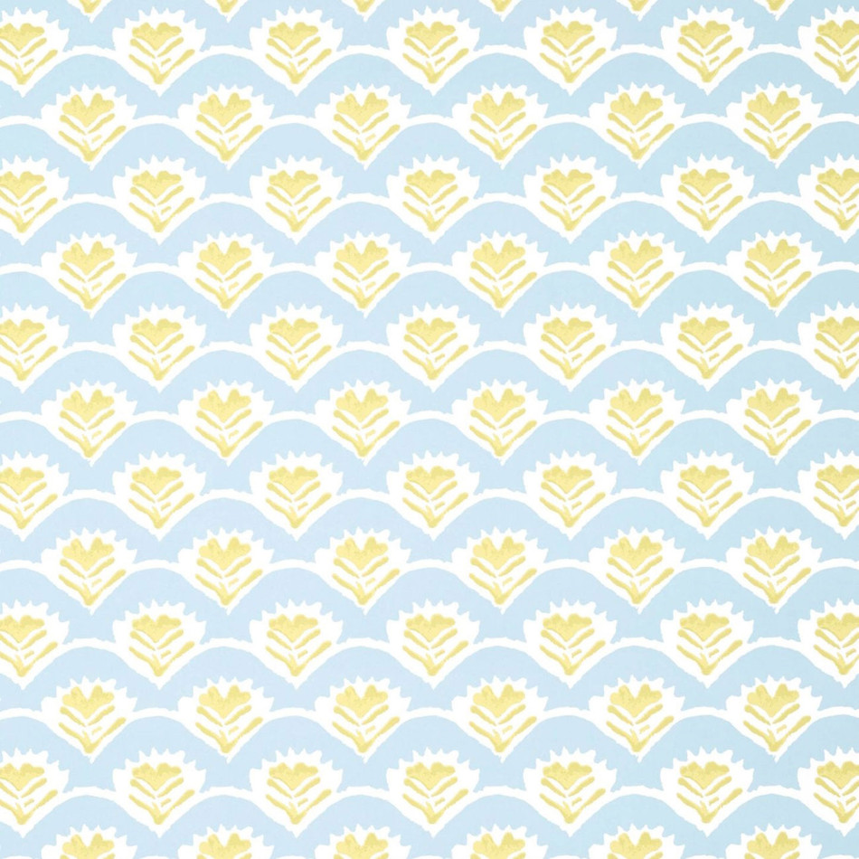 T16253 Emily Kismet Yellow and Blue Wallpaper by Thibaut